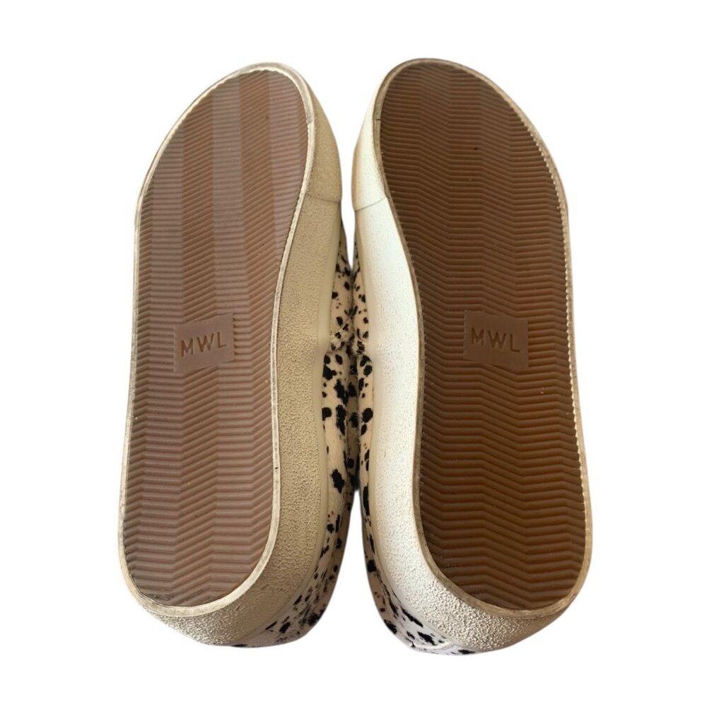 MADEWELL White + Black Slip-On Paint Splatter Calf Hair Women's Sneakers Size 8M - Picture 8 of 9